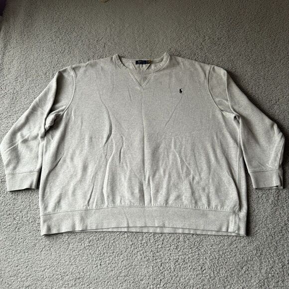 Polo Ralph Lauren Sweater Mens Big & Tall 4XB Gray‎ Sweatshirt Golf Fleece Lined - Picture 1 of 10